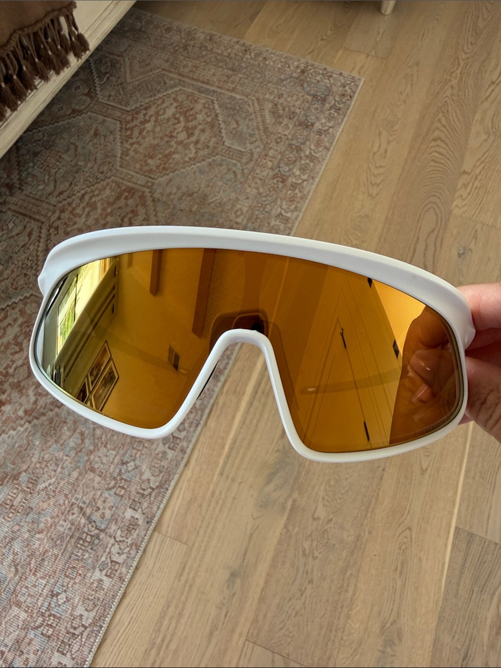 Oakley White Sports Prizm sunglasses with Amber Lens